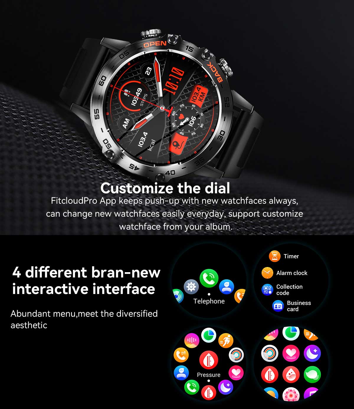 Smart Watch Men's Business Wireless Call Multi-function Waterproof Health Monitoring Blood Pressure Heart Rate Exercise